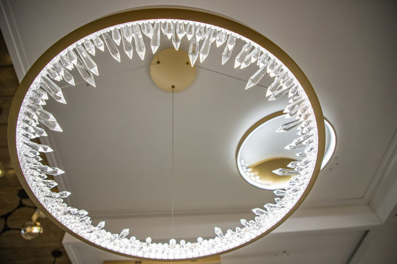 Pendente Milenium Dourado (D)60Cm (C)0Cm (L)0Cm (A)4Cm  1X38W 3000K 2850Lm Led - OC027 - Bella Iluminação