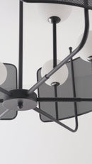 Pendente Lustre Felipa Preto Fosco + Globos Vidro Branco P/ 6xG9 ZR135-BK Starlux ST3121