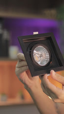 Spot Embutir Duplo Recuado Preto 12,5 X 7cm P/ LED MR11 GU10 Save Energy SE-330.3128 ST2842