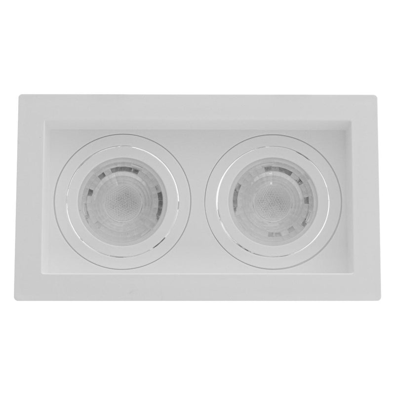 Spot Embutir Duplo Recuado Branco 10x17,5cm P/ 2 MR16 GU10 Save Energy SE-330.2893 ST2831