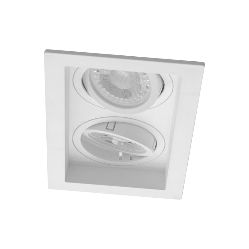 Spot Embutir Duplo Recuado Branco 10x17,5cm P/ 2 MR16 GU10 Save Energy SE-330.2893 ST2831