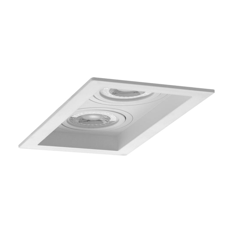 Spot Embutir Duplo Recuado Branco 10x17,5cm P/ 2 MR16 GU10 Save Energy SE-330.2893 ST2831