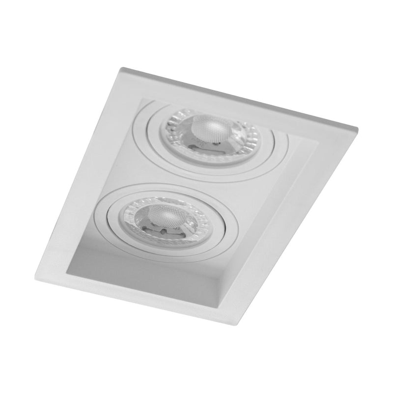 Spot Embutir Duplo Recuado Branco 10x17,5cm P/ 2 MR16 GU10 Save Energy SE-330.2893 ST2831