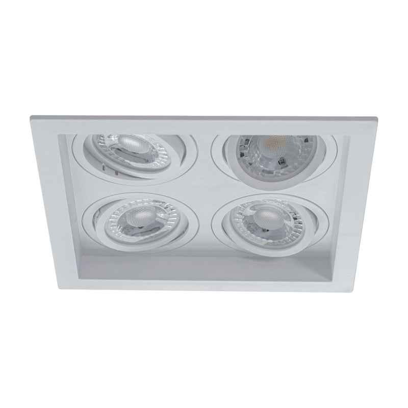 Spot Embutido Quadruplo Recuado Branco 17,5x17,5CM P/ 4 MR16 GU10 Save Energy SE-330.2895 ST2841