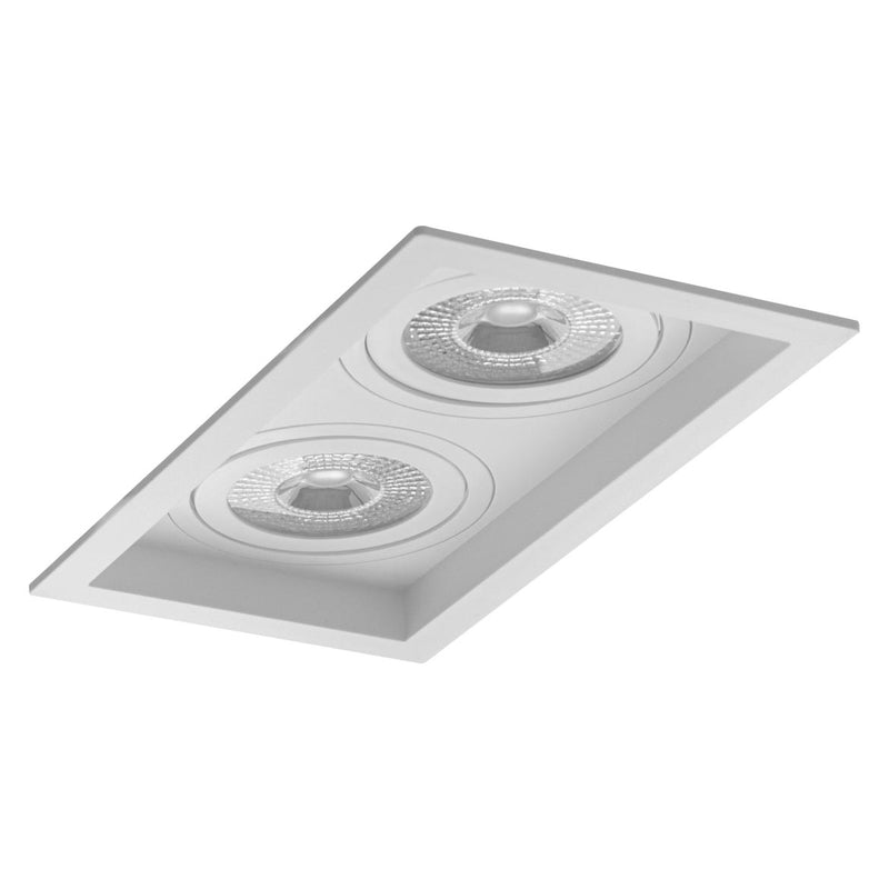 Spot Embutir Duplo Recuado Branco 13x23,5cm P/ 2 PAR20 Save SE-330.2902 ST2829