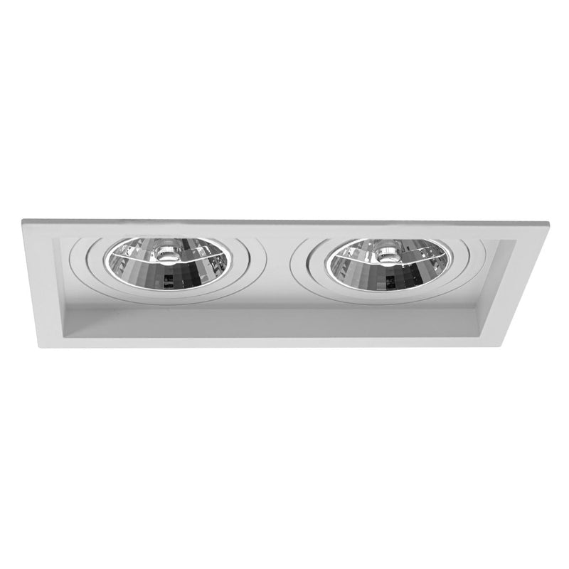 Spot Embutir Duplo Recuado Branco 13x23,5CM P/ 2 AR70 GU10 Save Energy SE-330.2911 ST2836