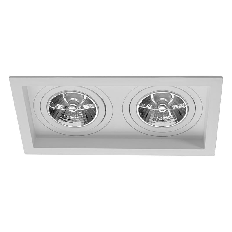 Spot Embutir Duplo Recuado Branco 13x23,5CM P/ 2 AR70 GU10 Save Energy SE-330.2911 ST2836