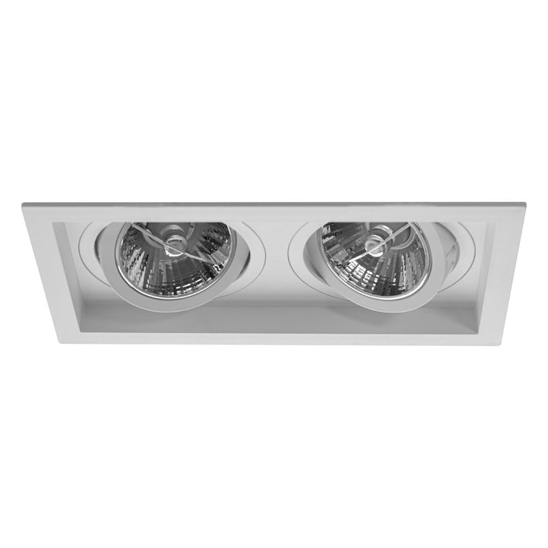 Spot Embutir Duplo Recuado Branco 13x23,5CM P/ 2 AR70 GU10 Save Energy SE-330.2911 ST2836