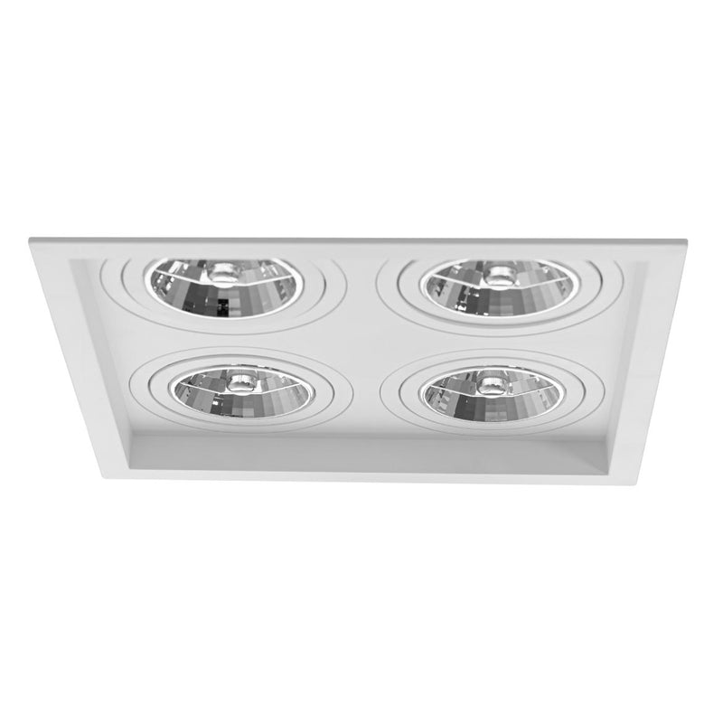 Spot Embutido Quadruplo Recuado Branco 23,5x23,5CM P/ 4 AR70 GU10 Save Energy SE-330.2913 ST2832