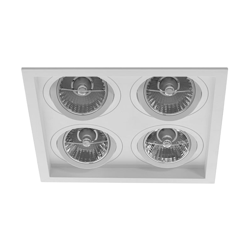 Spot Embutido Quadruplo Recuado Branco 23,5x23,5CM P/ 4 AR70 GU10 Save Energy SE-330.2913 ST2832