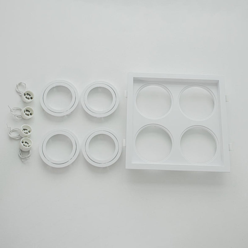 Spot Embutido Quadruplo Recuado Branco 23,5x23,5CM P/ 4 AR70 GU10 Save Energy SE-330.2913 ST2832