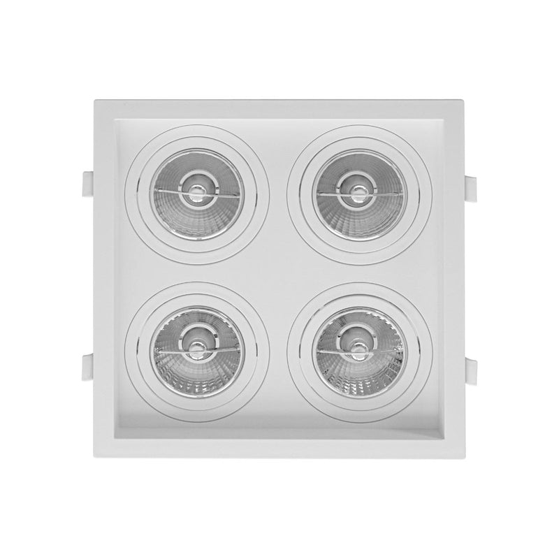 Spot Embutido Quadruplo Recuado Branco 23,5x23,5CM P/ 4 AR70 GU10 Save Energy SE-330.2913 ST2832