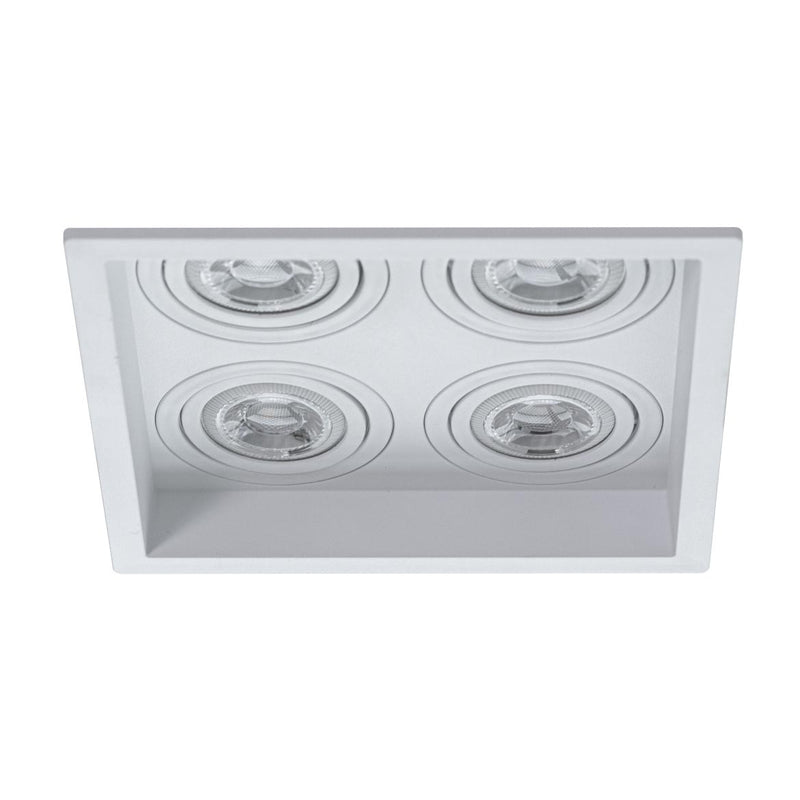 Spot Embutido Quadruplo Recuado Branco 12,5x12,5CM P/ 4 MR11 GU10 Save Energy SE-330.3127 ST2840