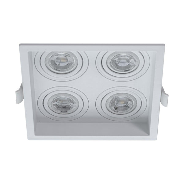 Spot Embutido Quadruplo Recuado Branco 12,5x12,5CM P/ 4 MR11 GU10 Save Energy SE-330.3127 ST2840