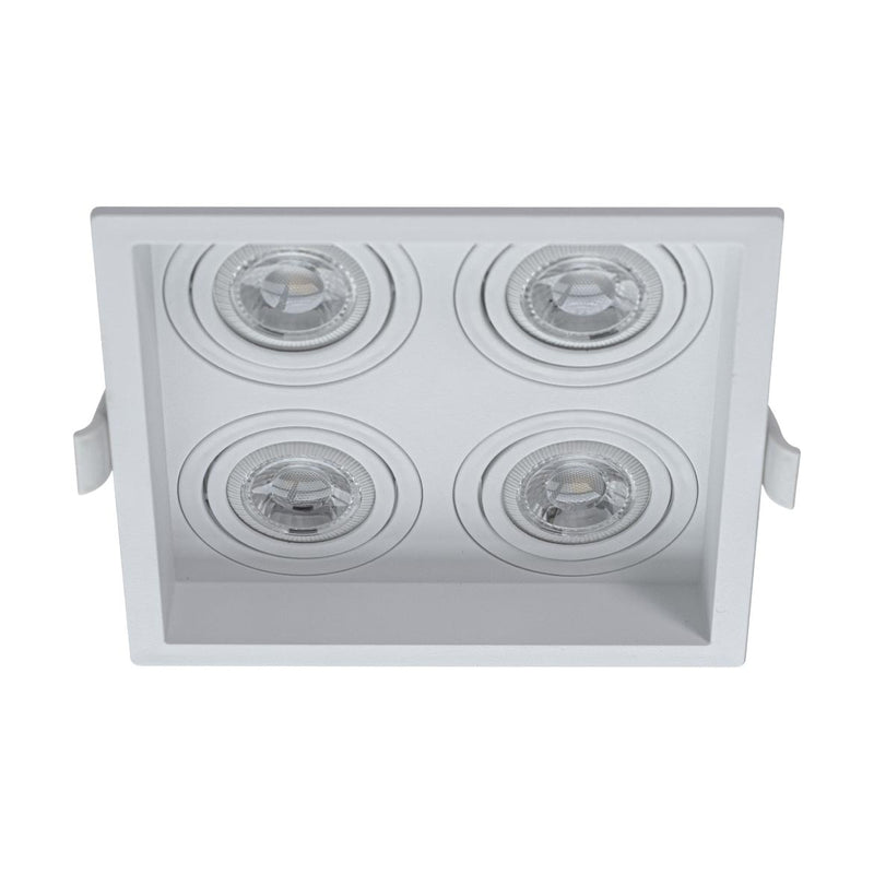 Spot Embutido Quadruplo Recuado Branco 12,5x12,5CM P/ 4 MR11 GU10 Save Energy SE-330.3127 ST2840