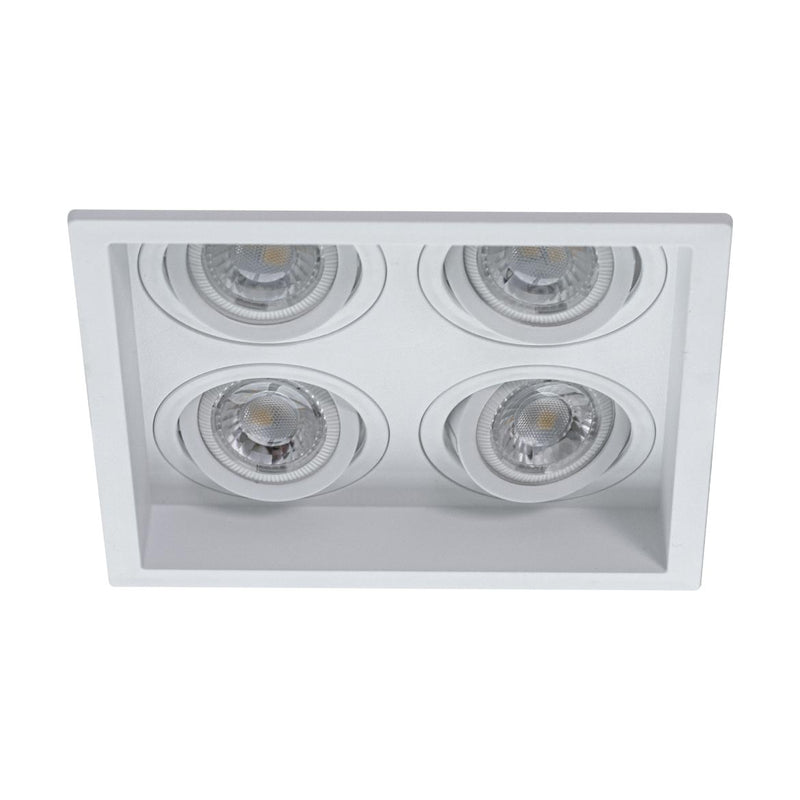 Spot Embutido Quadruplo Recuado Branco 12,5x12,5CM P/ 4 MR11 GU10 Save Energy SE-330.3127 ST2840