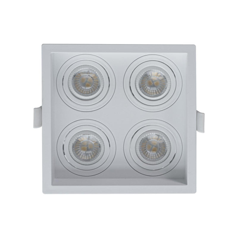 Spot Embutido Quadruplo Recuado Branco 12,5x12,5CM P/ 4 MR11 GU10 Save Energy SE-330.3127 ST2840