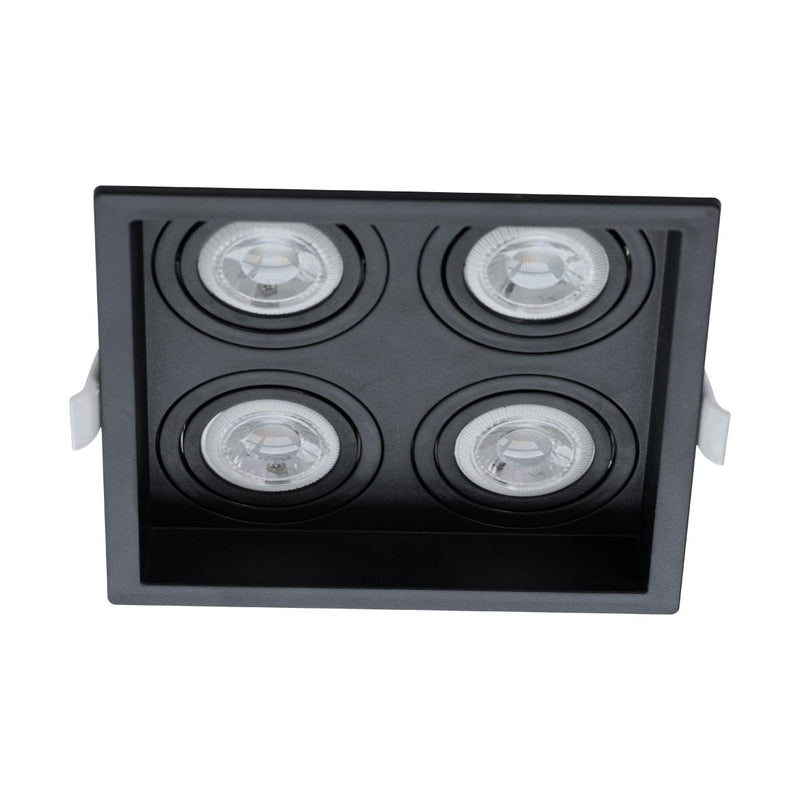 Spot Embutido Quadruplo Recuado Preto 12,5x12,5CM P/ 4 MR11 GU10 Save Energy SE-330.3129 ST2840