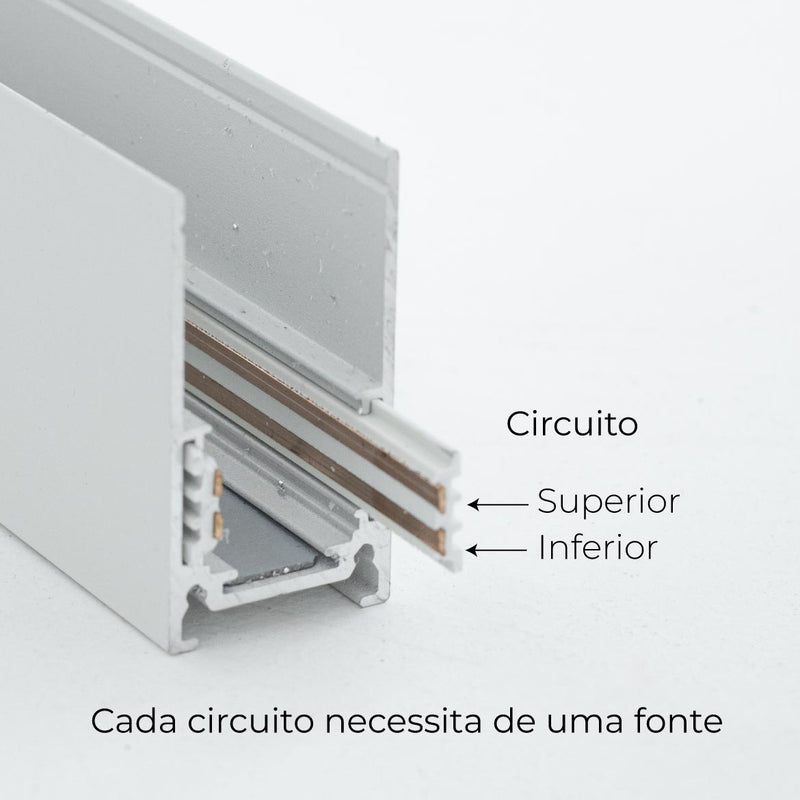 Perfil / Trilho Magnético de Sobrepor G20 100cm DS9959 Delis ST2805