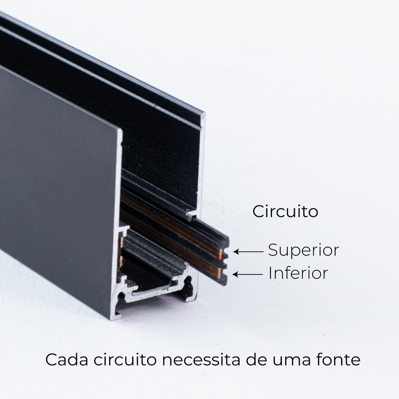 Perfil / Trilho Magnético de Sobrepor G20 150cm DS9962 Delis ST2806