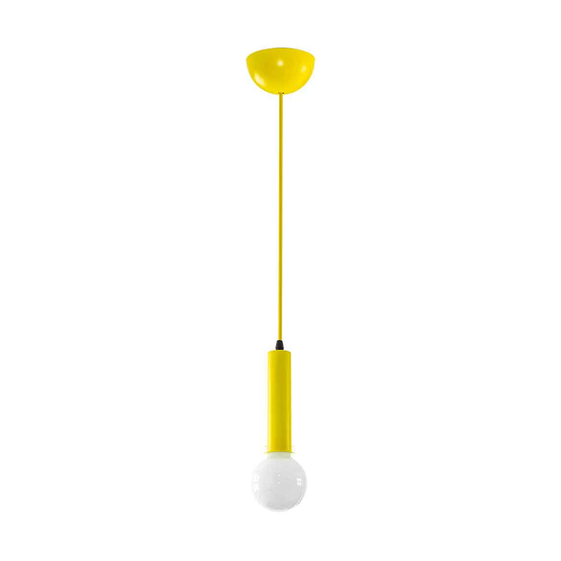 Pendente Soquete Tubo Amarelo em Alumínio C/ Cabo de Corda p/ E27 DS2023L Delis ST3061
