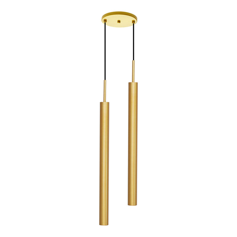 Pendente Tubo Duplo Alumínio P/ Lâmpada Mr11 Gu10 St1697 - Dourado