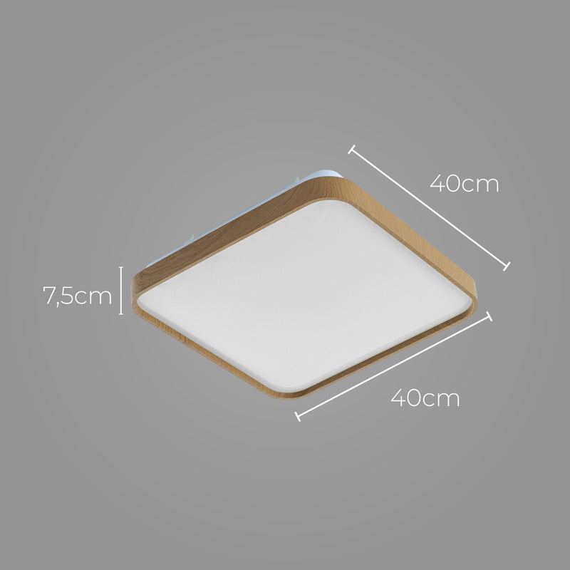 Plafon em Metal e Acrílico Amadeirado Timber 40cm LED 24W ST1936