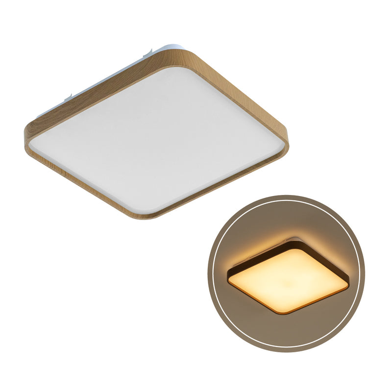 Plafon em Metal e Acrílico Amadeirado Timber 40cm LED 24W ST1936