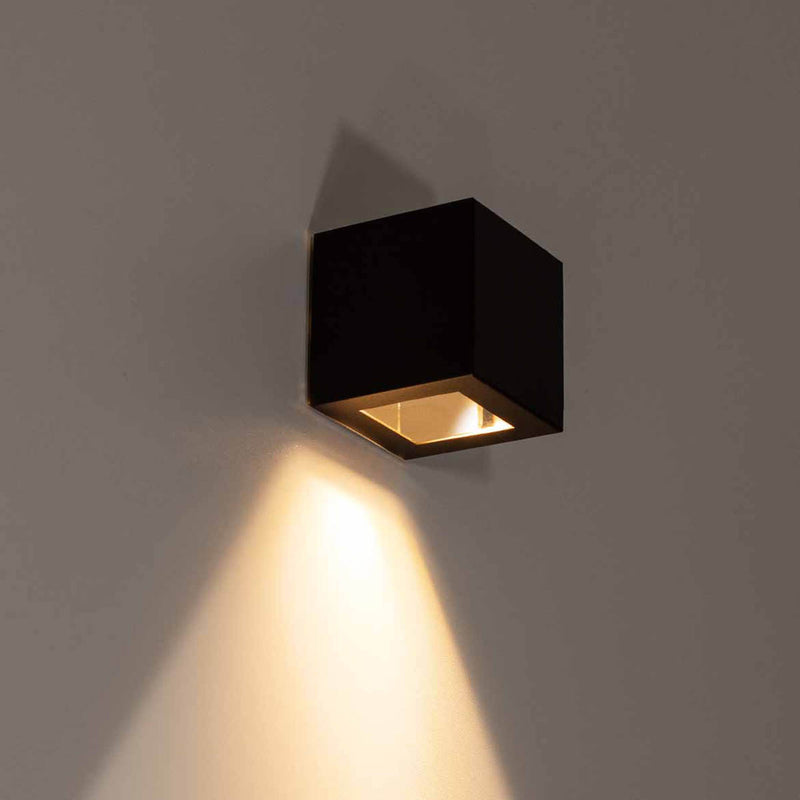 Arandela Box Cubo 1 Facho Externa em Alumínio para Pergolado p/ MR11 GU10 Starlumen ST2778