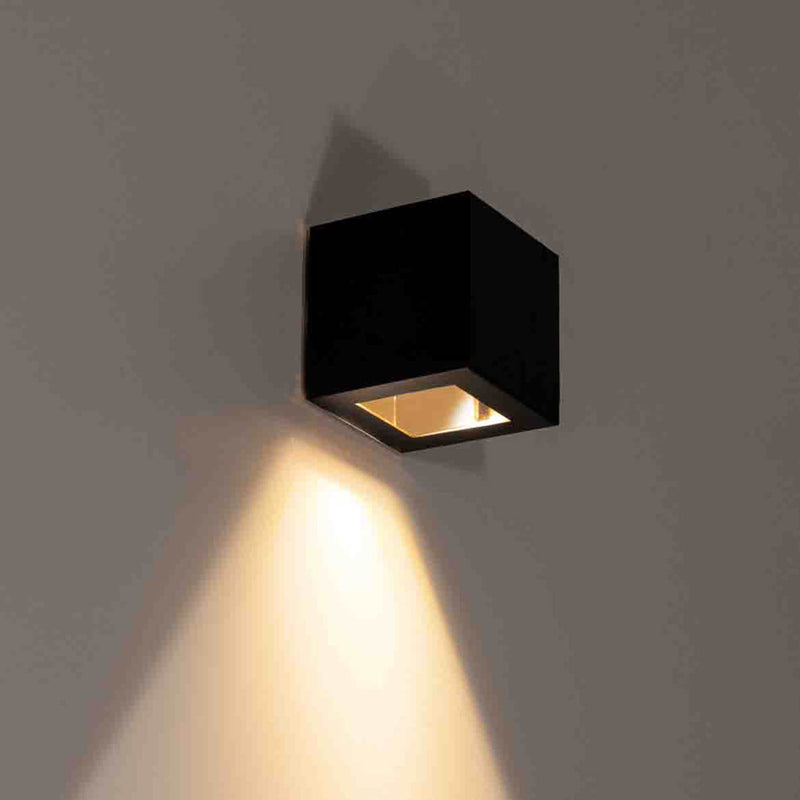 Arandela Box Cubo 1 Facho Externa em Alumínio para Pergolado p/ MR11 GU10 Starlumen ST2778