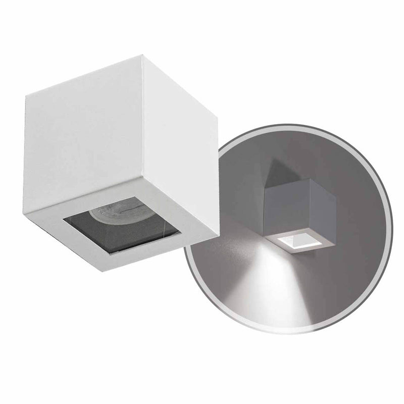 Arandela Box Cubo 1 Facho Externa em Alumínio para Pergolado p/ MR11 GU10 Starlumen ST2778