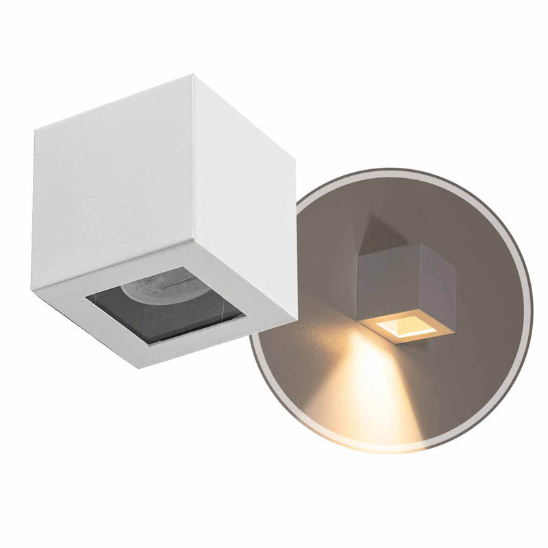 Arandela Box Cubo 1 Facho Externa em Alumínio para Pergolado p/ MR11 GU10 Starlumen ST2778
