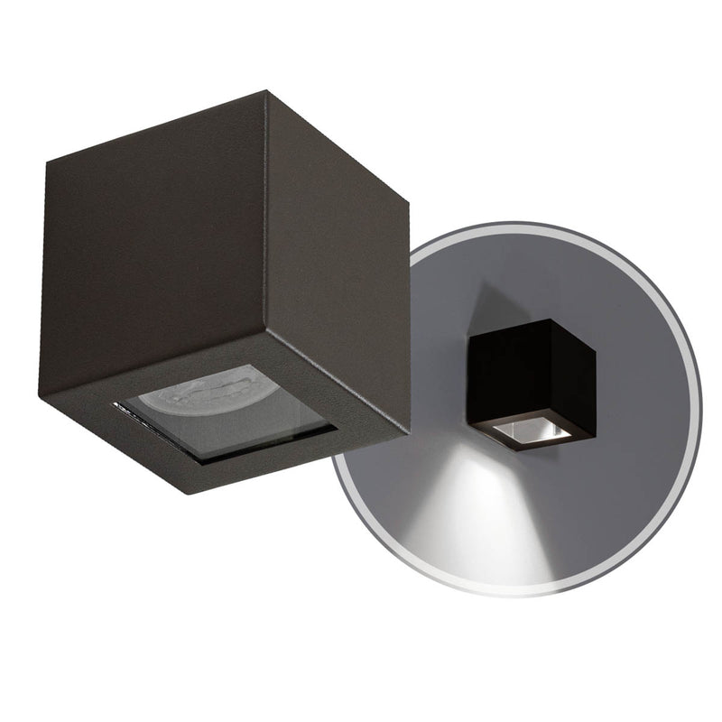 Arandela Box Cubo 1 Facho Externa em Alumínio para Pergolado p/ MR11 GU10 Starlumen ST2778