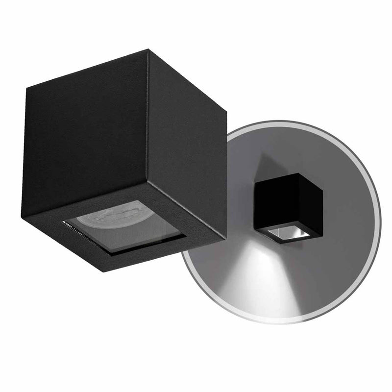 Arandela Box Cubo 1 Facho Externa em Alumínio para Pergolado p/ MR11 GU10 Starlumen ST2778