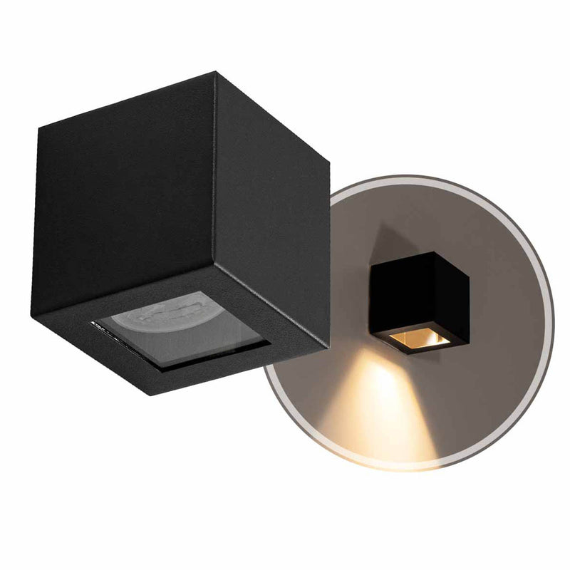 Arandela Box Cubo 1 Facho Externa em Alumínio para Pergolado p/ MR11 GU10 Starlumen ST2778