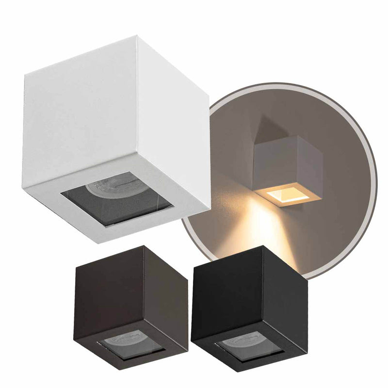 Arandela Box Cubo 1 Facho Externa em Alumínio para Pergolado p/ MR11 GU10 Starlumen ST2778