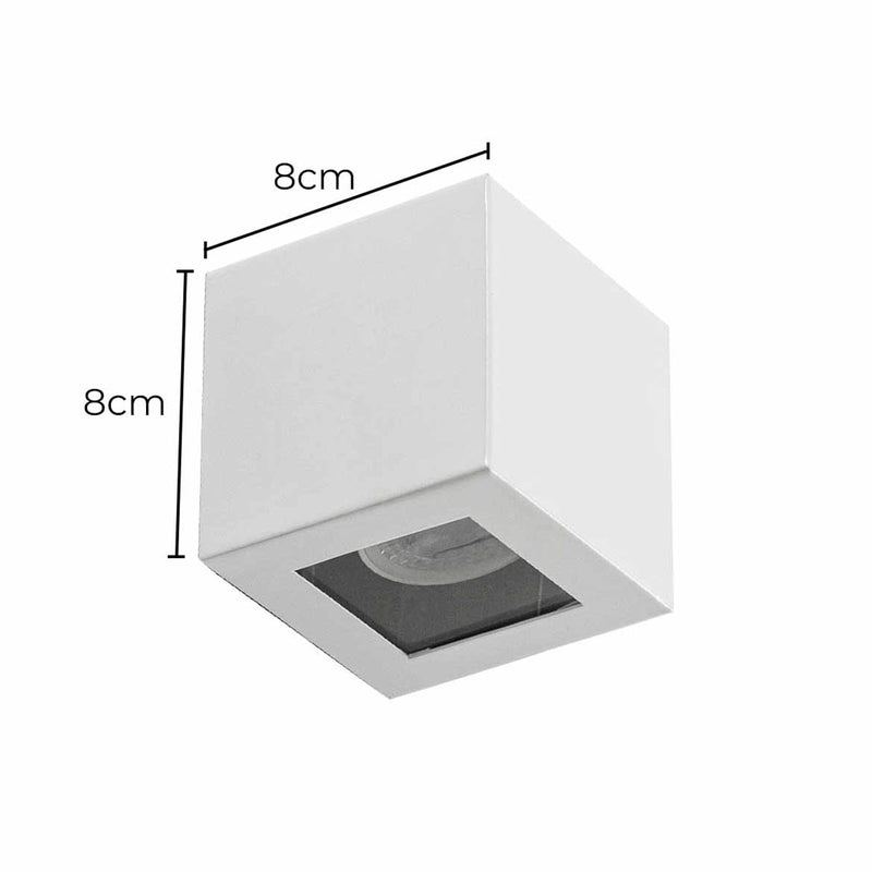 Arandela Box Cubo 1 Facho Externa em Alumínio para Pergolado p/ MR11 GU10 Starlumen ST2778