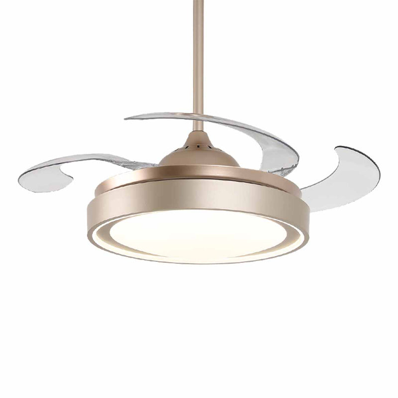 Plafon LED Air Gold Multicor C/ Ventilador 4 Pás Retráteis 60W 85599 / 88378 OPUS ST2915