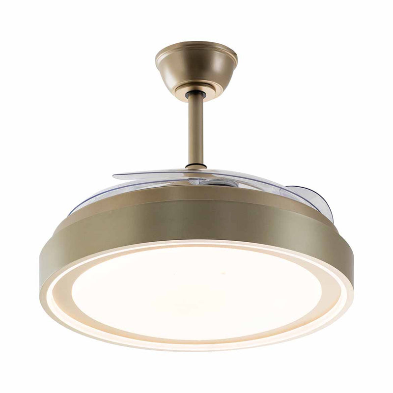 Plafon LED Air Gold Multicor C/ Ventilador 4 Pás Retráteis 60W 85599 / 88378 OPUS ST2915