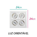 Spot Plafon Quadra Embutir P/ 4x Dicroica Mr16 Gu10 1413/2X2-BM St1621