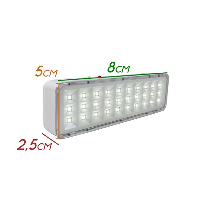 Luminária De Emergência 2W 30 LEDs 6500k Bivolt ST2322