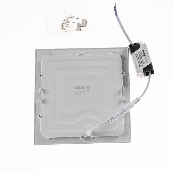 Painel Plafon LED 12W Embutir Quadrado Branco Quente Galaxy ST2295