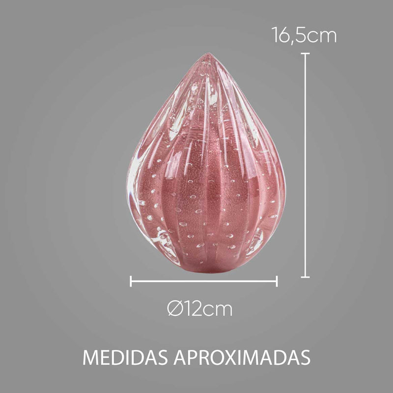 Adorno De Cristal Rosê Quartz Murano Pinha 3016/RO São Marcos St2056