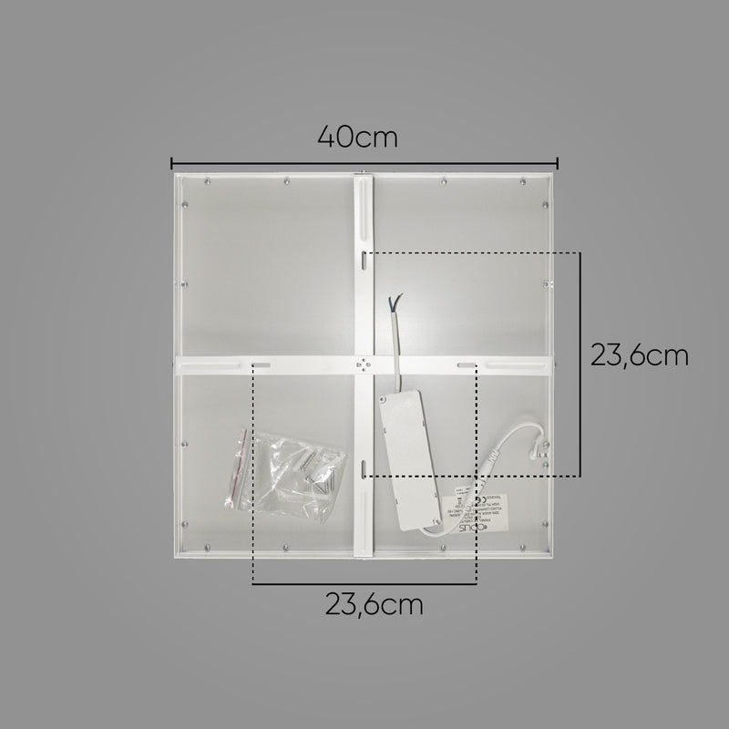 Painel Plafon LED 30W Sobrepor  quadrado 40x40cm 4000K Opus ST2782