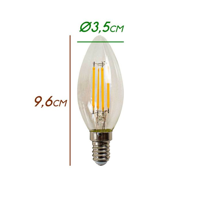 Lampada Led Filamento Vela 4w 300lm 2700k Biv E14 LP31835 St2179