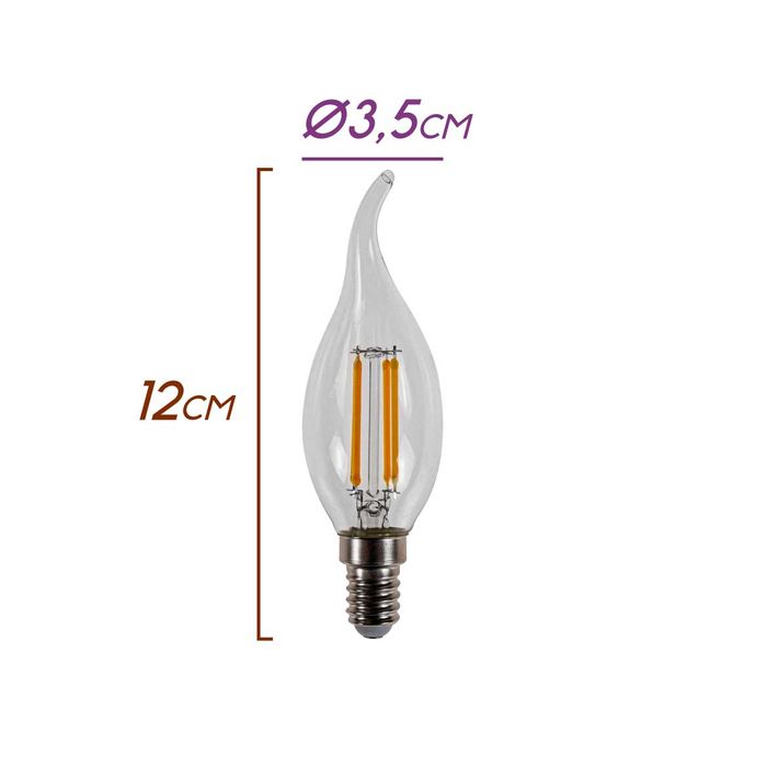 Lâmpada Filamento LED Vela E14 Chama Opus 2400k ST2270