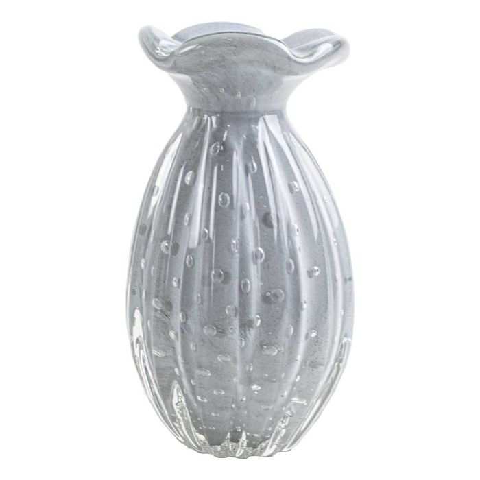 Vaso Frufru Cinza Neblina Trouxinha Cristal Murano São Marcos 3291/CI St2055