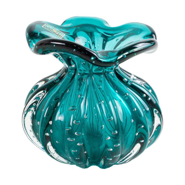 Vaso Frufru Esmeralda Trouxinha Cristal Murano 12cm São Marcos 3294/ES St2053