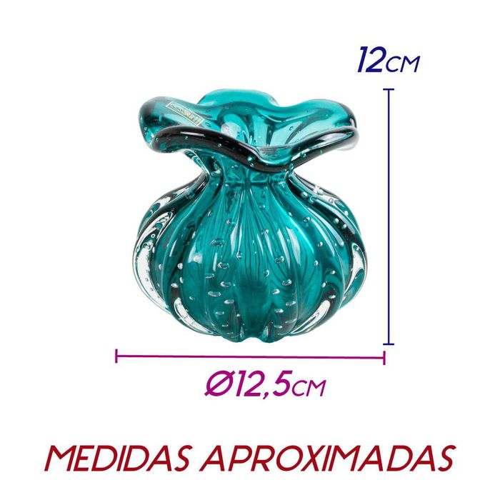 Vaso Frufru Esmeralda Trouxinha Cristal Murano 12cm São Marcos 3294/ES St2053