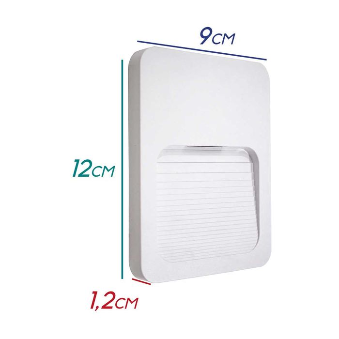 Luminária Balizador para Parede Fit LED 2W Branco Slim IP65 33402 St1337